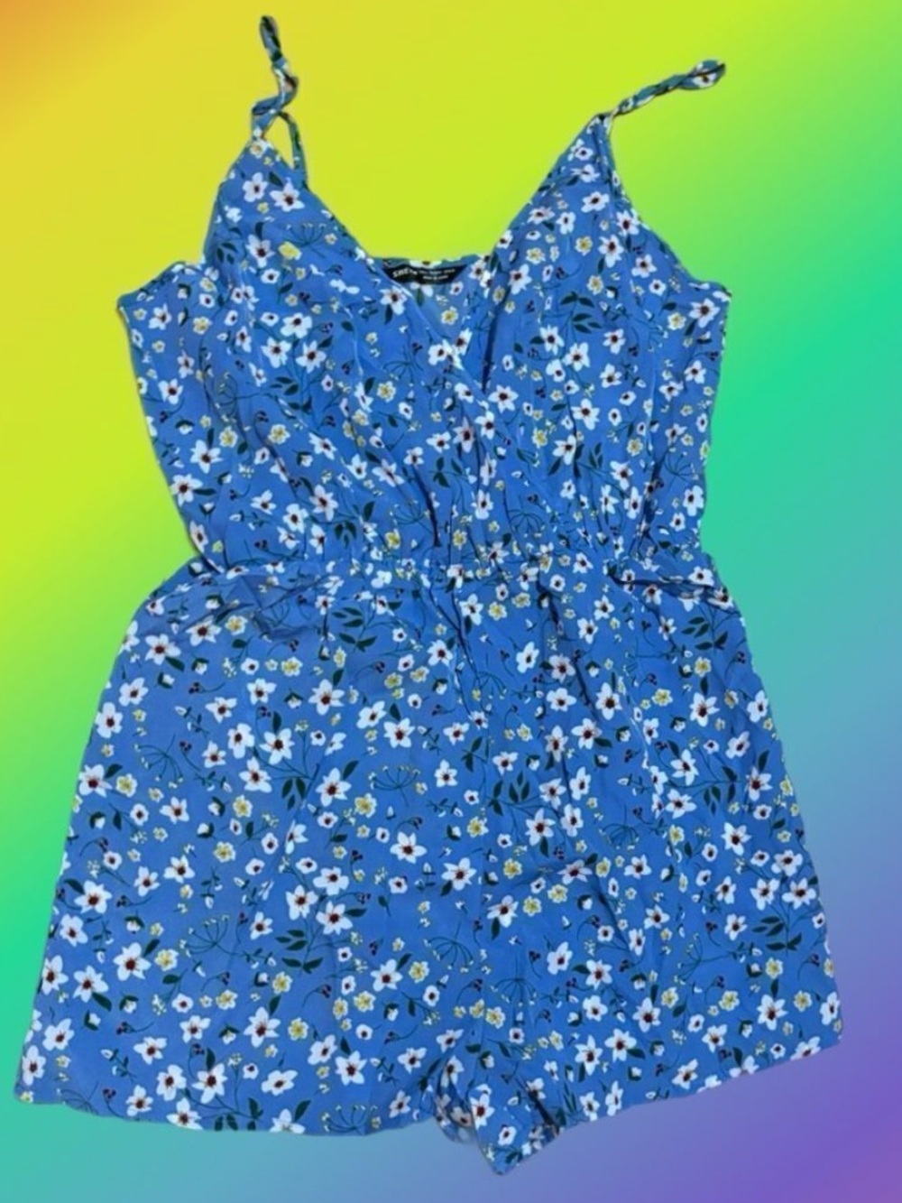 SHEIN Royal Blue Floral Woman’s Romper